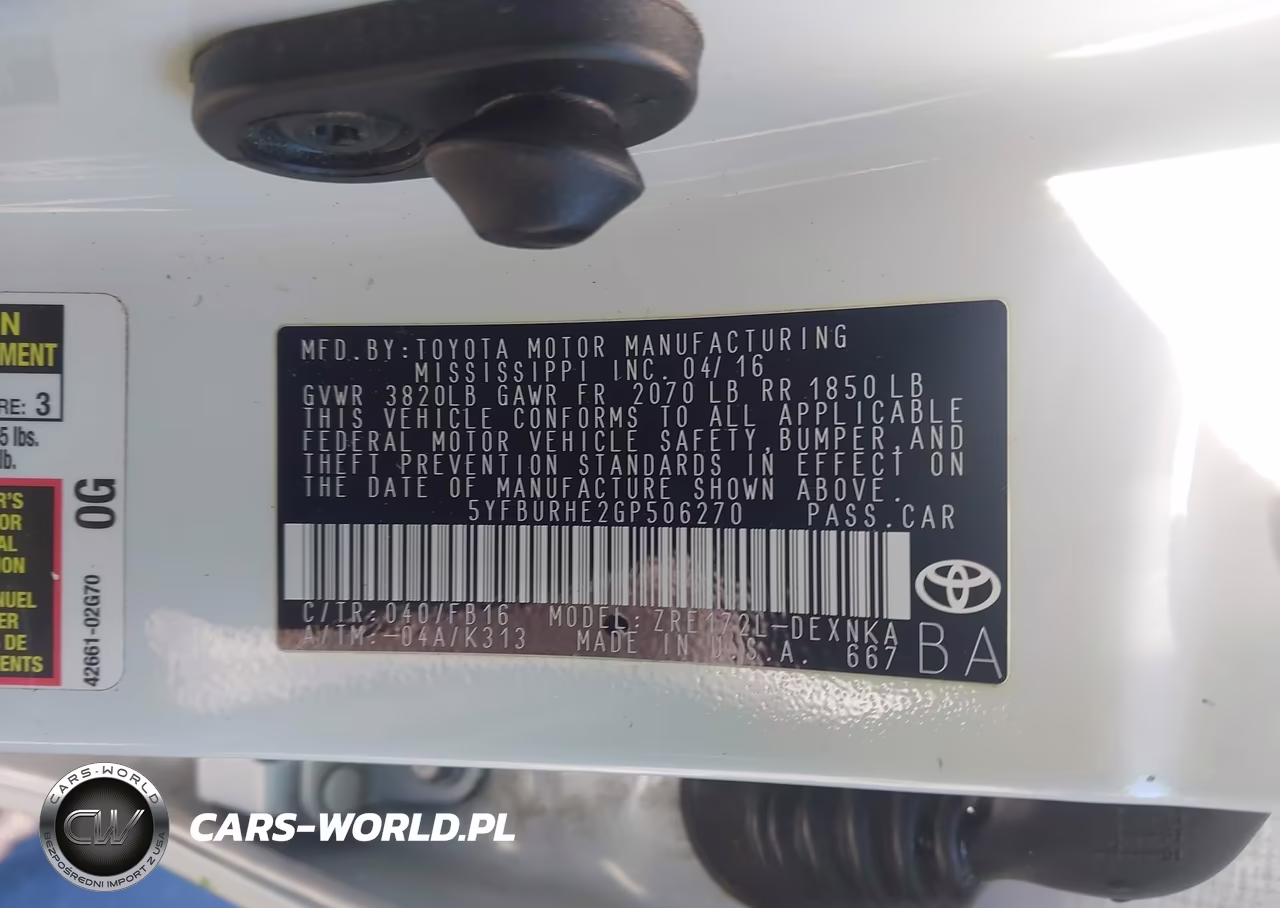 2016 Toyota Corolla Le VIN:5YFBURHE2GP506270 - 9