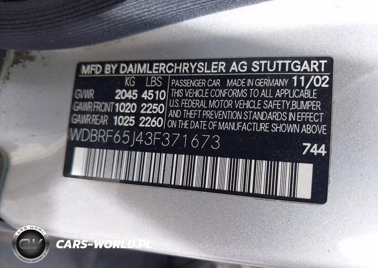 2003 Mercedes-Benz C 32 Amg VIN:WDBRF65J43F371673 - 9