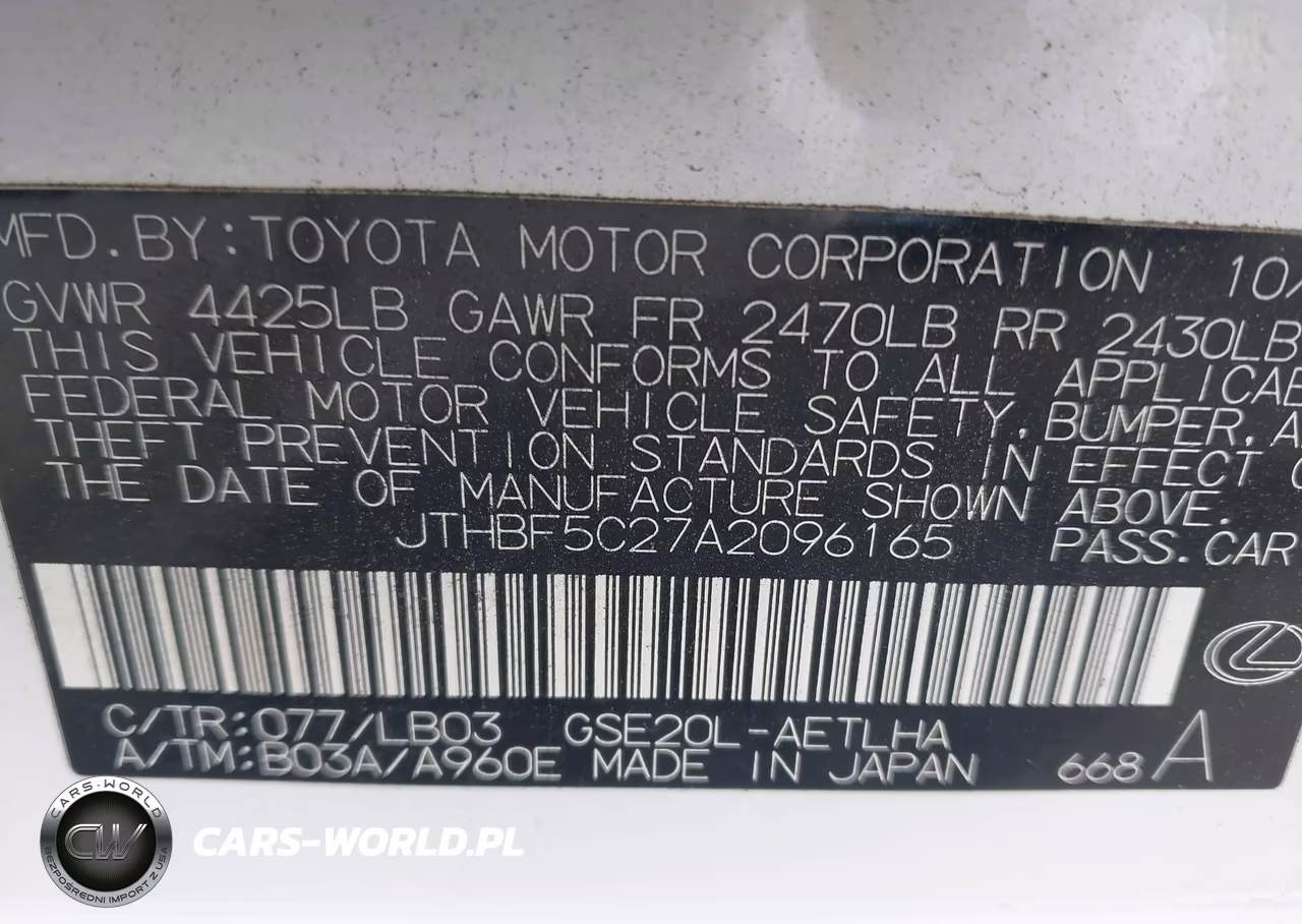 2010 Lexus Is 250 VIN:JTHBF5C27A2096165 - 9