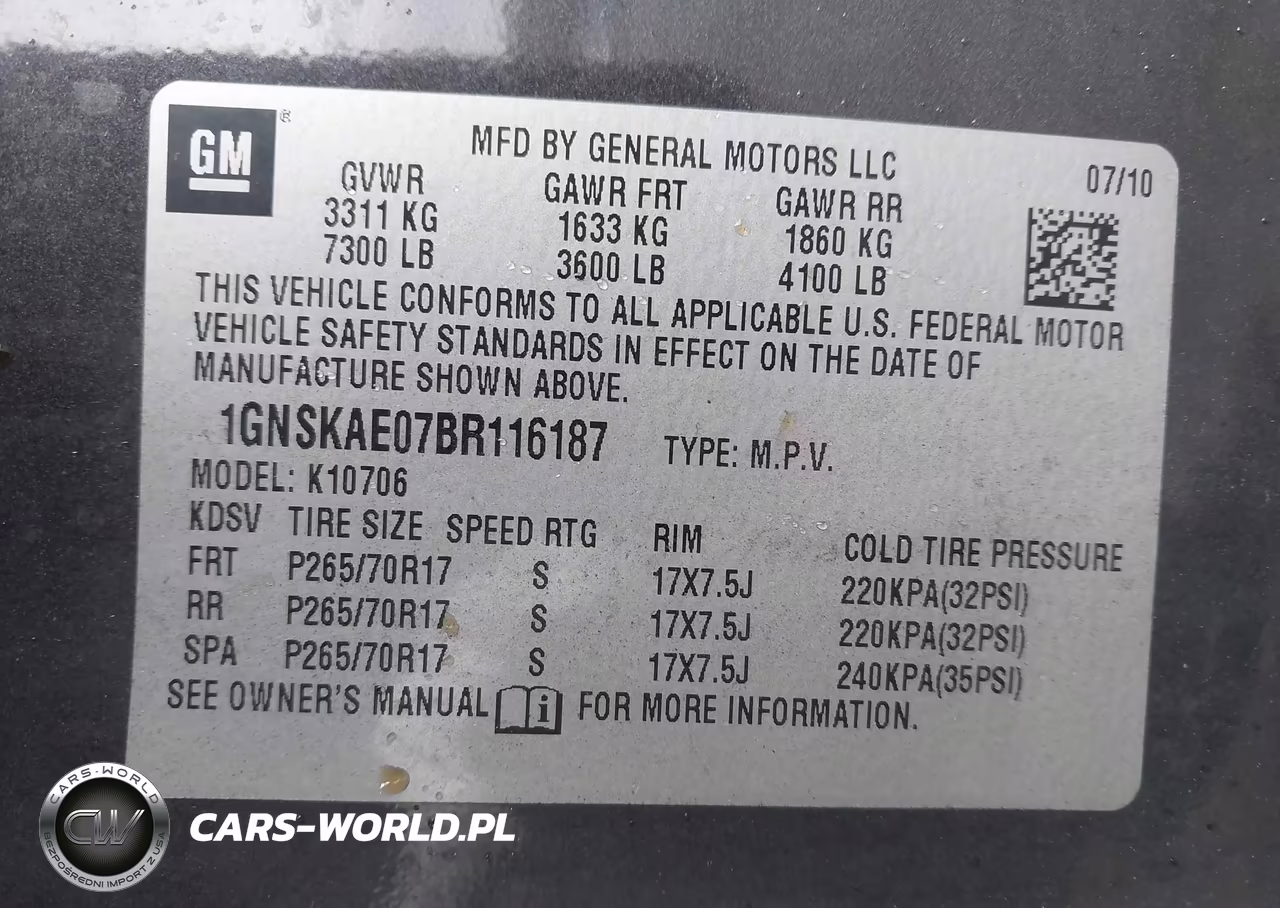 2011 Chevrolet Tahoe Ls VIN:1GNSKAE07BR116187 - 9