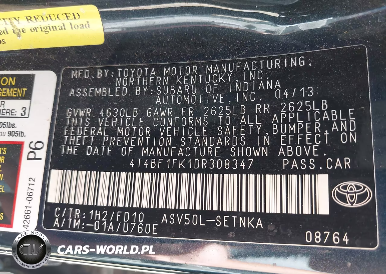 2013 Toyota Camry Le VIN:4T4BF1FK1DR308347 - 9