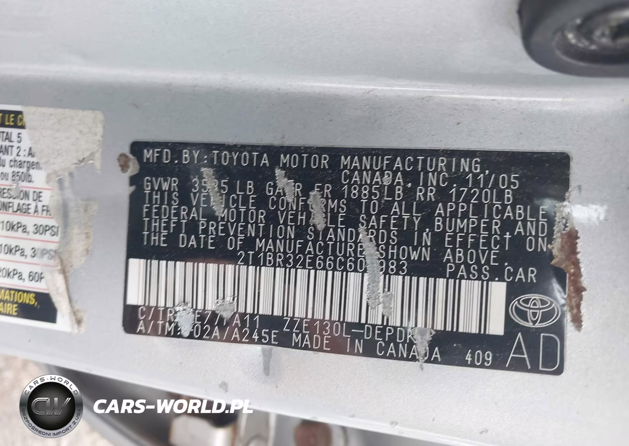 2006 Toyota Corolla Ce-Le-S VIN:2T1BR32E66C604983 - 9