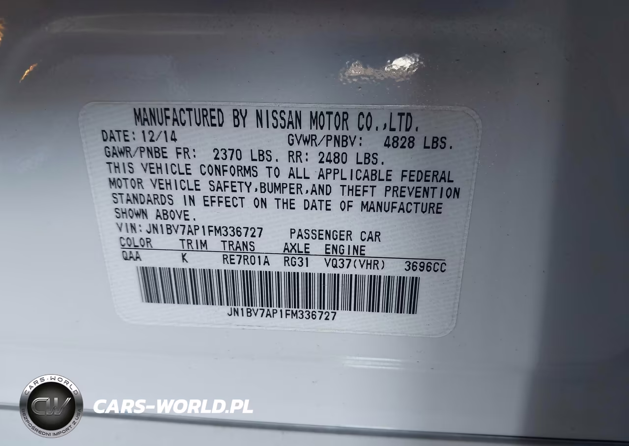 2015 Infiniti Q50 VIN:JN1BV7AP1FM336727 - 9