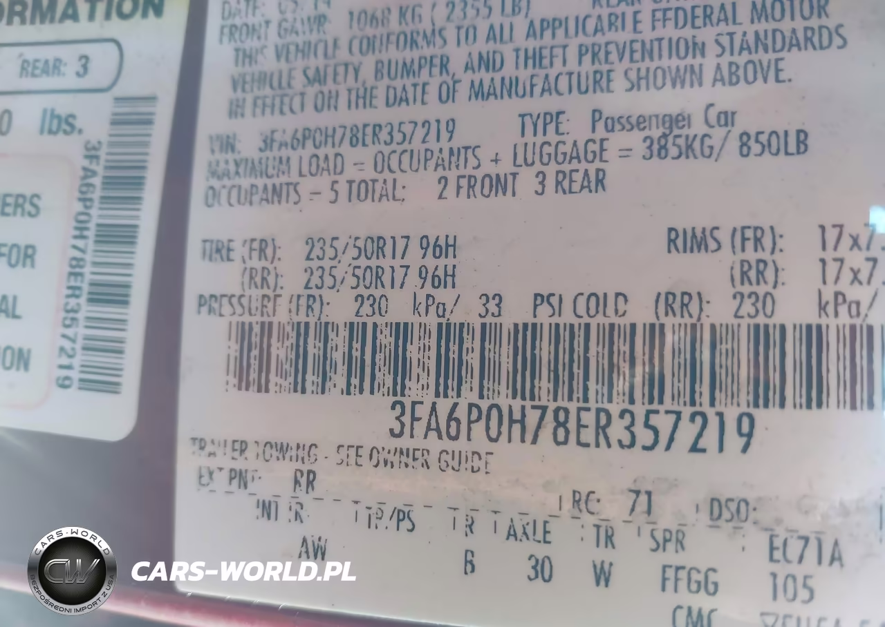 2014 Ford Fusion Se VIN:3FA6P0H78ER357219 - 9