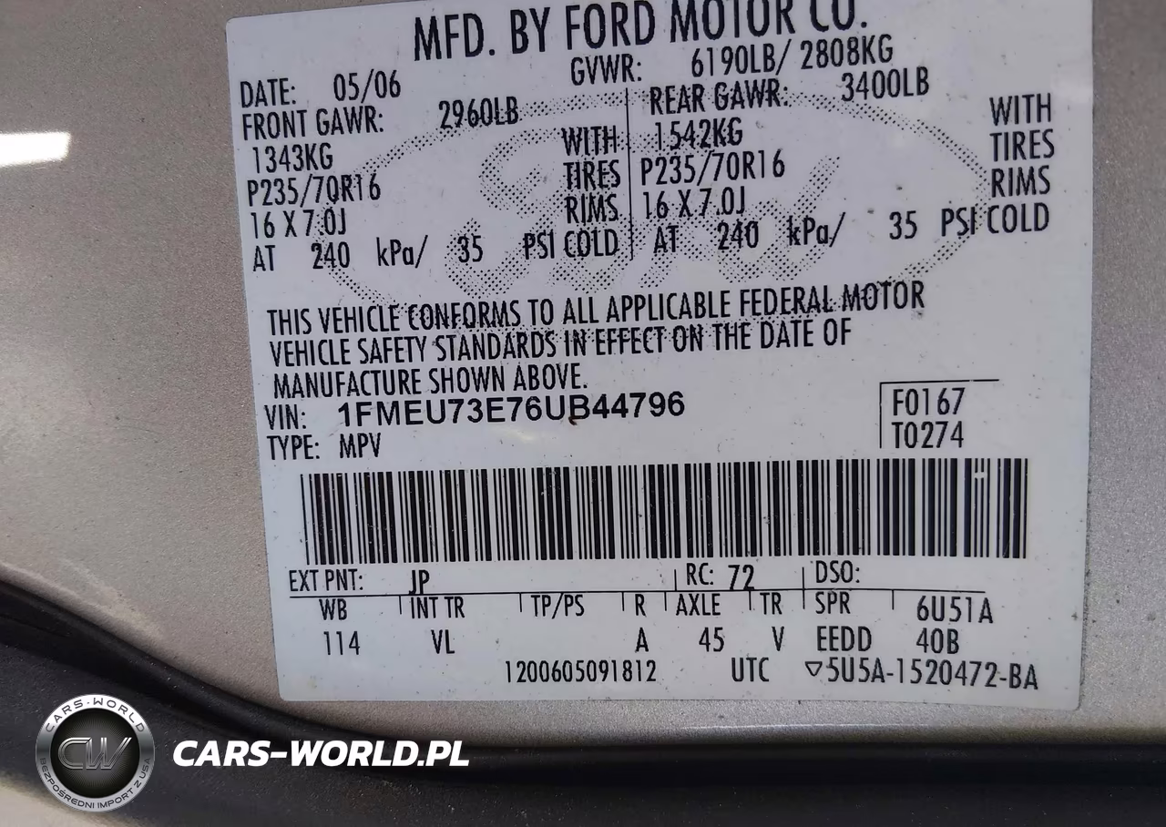 2006 Ford Explorer Xlt VIN:1FMEU73E76UB44796 - 9