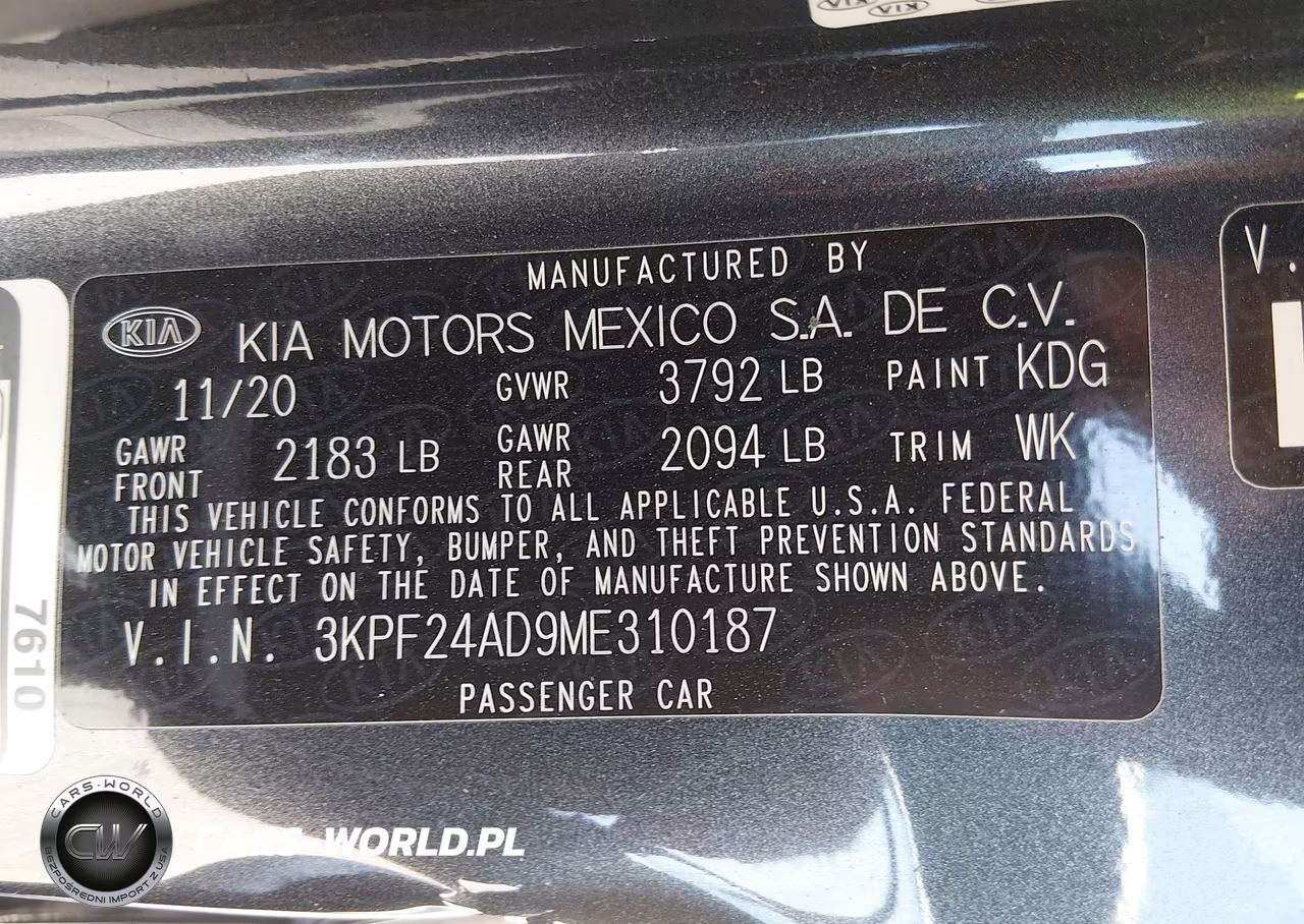 2021 Kia Fuerte Lxs VIN:3KPF24AD9ME310187 - 9