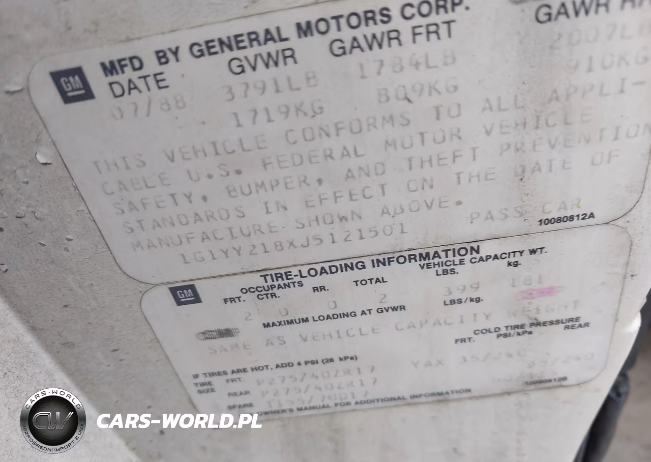 1988 Chevrolet Corvette VIN:1G1YY218XJ5121501 - 9