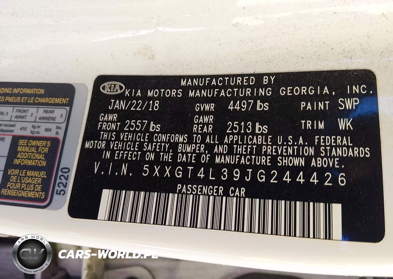 2018 Kia Optima S VIN:5XXGT4L39JG244426 - 9