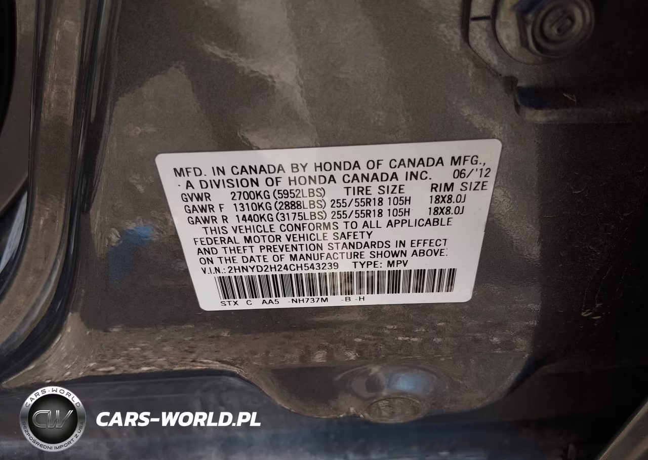 2012 Acura Mdx VIN:2HNYD2H24CH543239 - 9