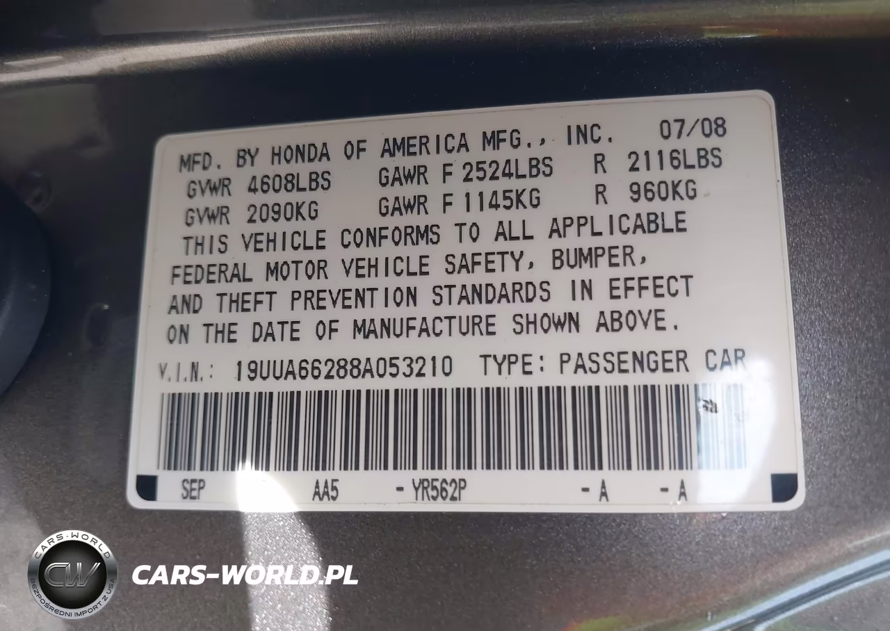2008 Acura Tl 3.2 VIN:19UUA66288A053210 - 9
