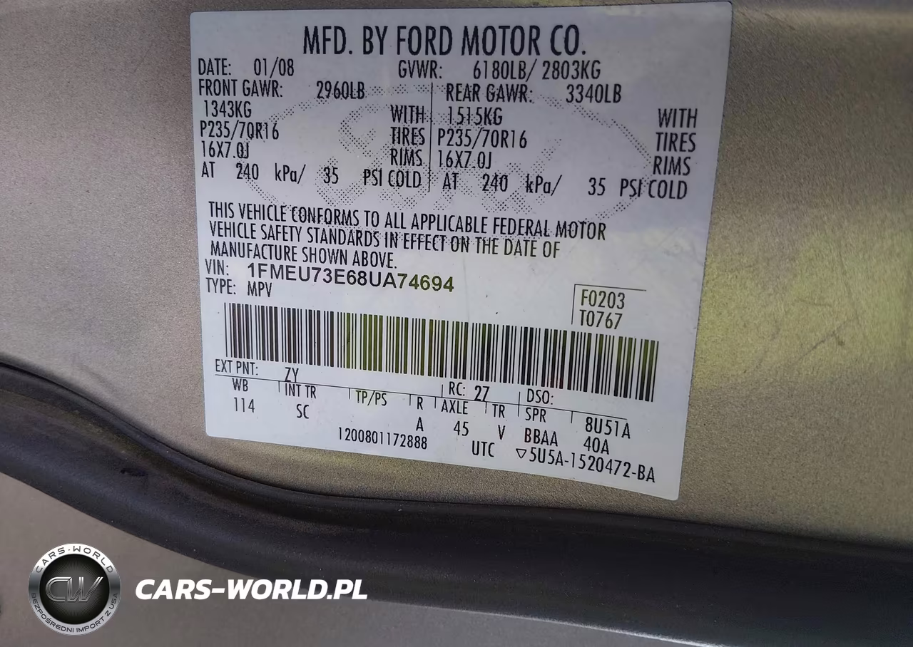 2008 Ford Explorer Xlt VIN:1FMEU73E68UA74694 - 9