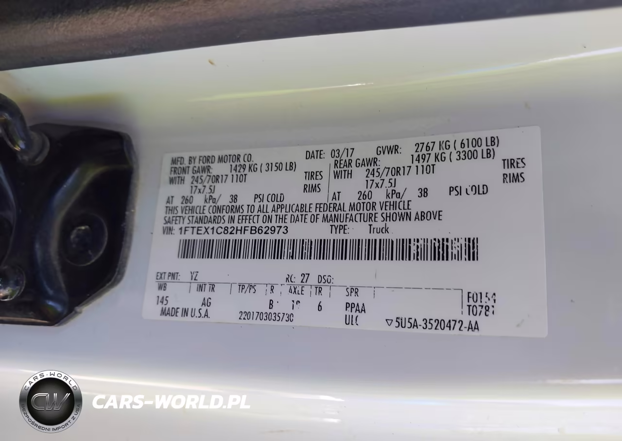 2017 Ford F-150 Xl VIN:1FTEX1C82HFB62973 - 9
