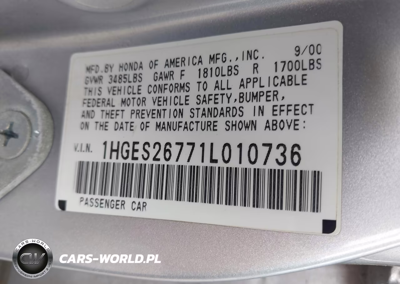 2001 Honda Civic Ex VIN:1HGES26771L010736 - 9