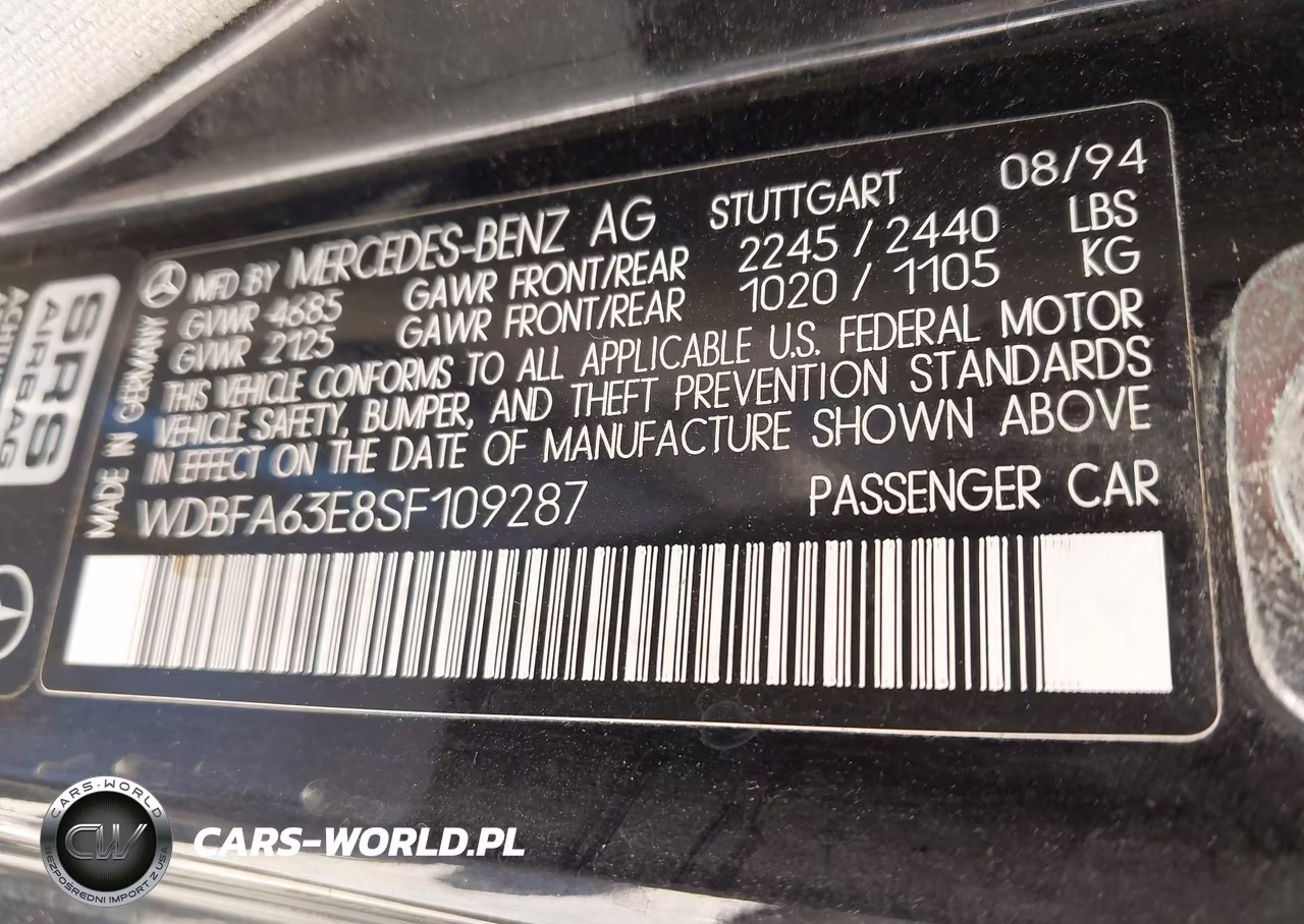 1995 Mercedes-Benz Sl 320 VIN:WDBFA63E8SF109287 - 9