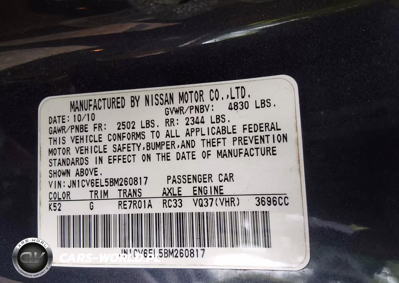 2011 Infiniti G37X VIN:JN1CV6EL5BM260817 - 9