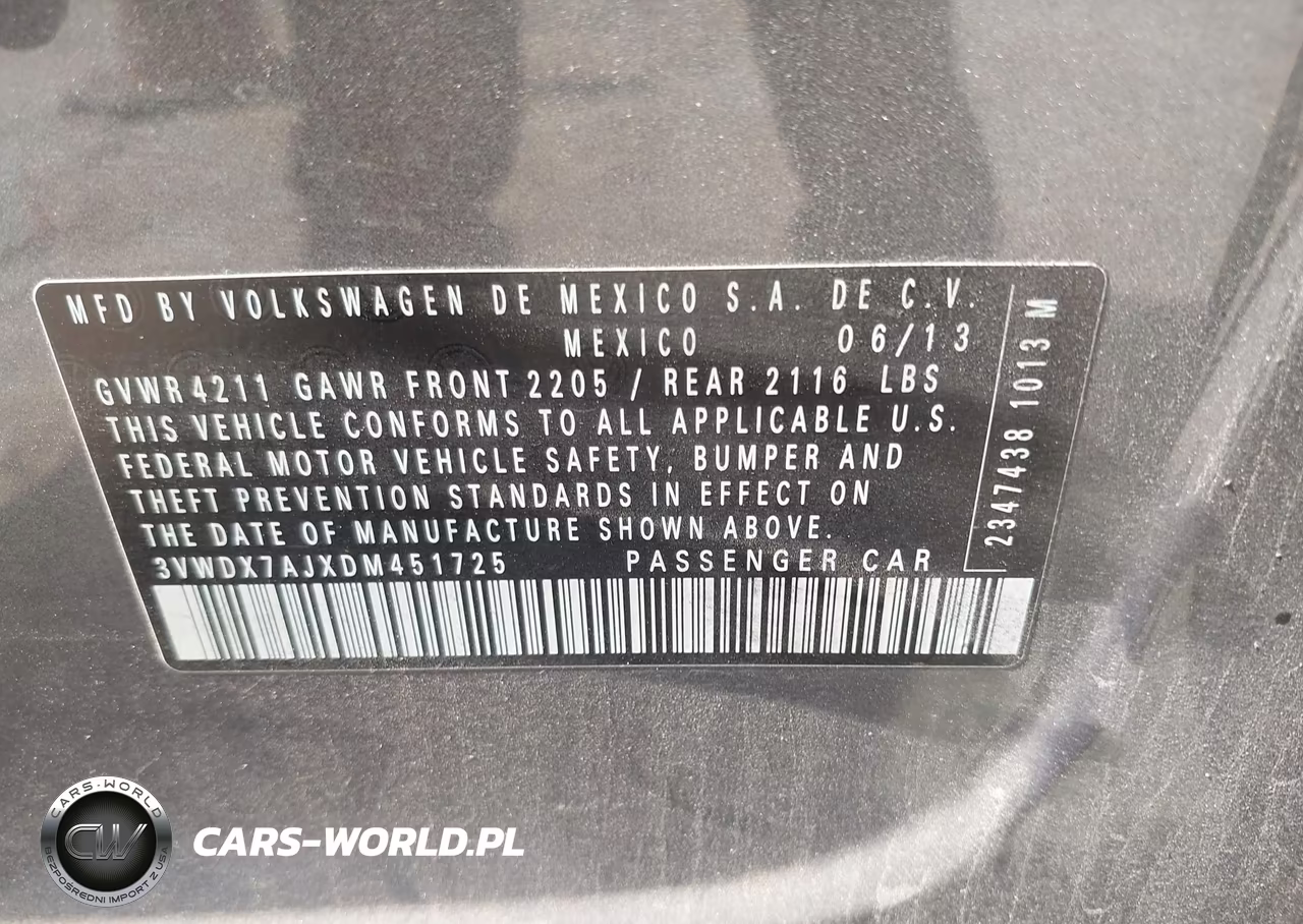 2013 Volkswagen Jetta 2.5L Se VIN:3VWDX7AJXDM451725 - 9