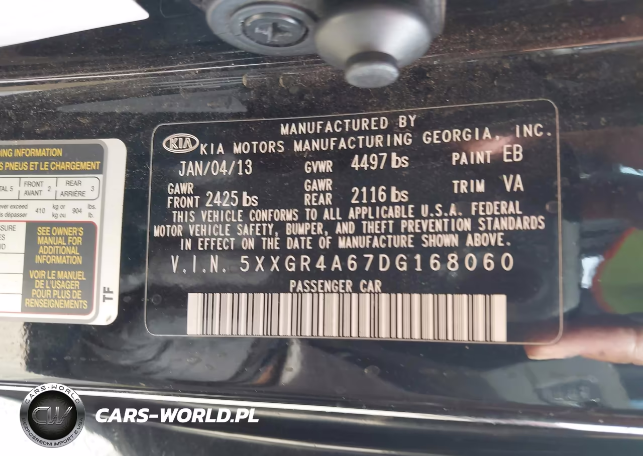 2013 Kia Optima Sx VIN:5XXGR4A67DG168060 - 9