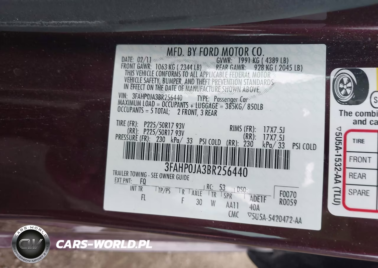 2011 Ford Fusion Sel VIN:3FAHP0JA3BR256440 - 9