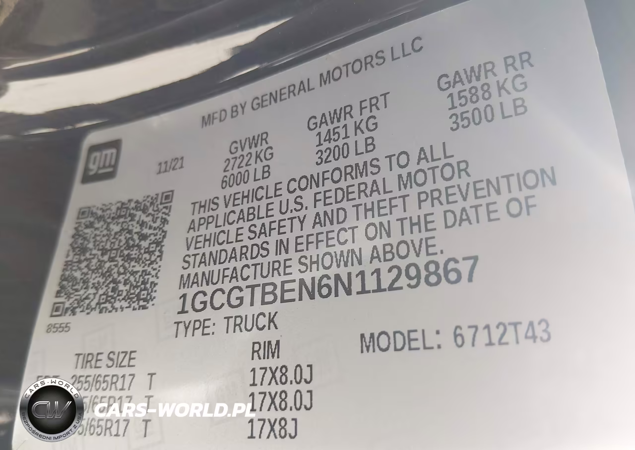 2022 Chevrolet Colorado 4Wd Long Box Wt VIN:1GCGTBEN6N1129867 - 9