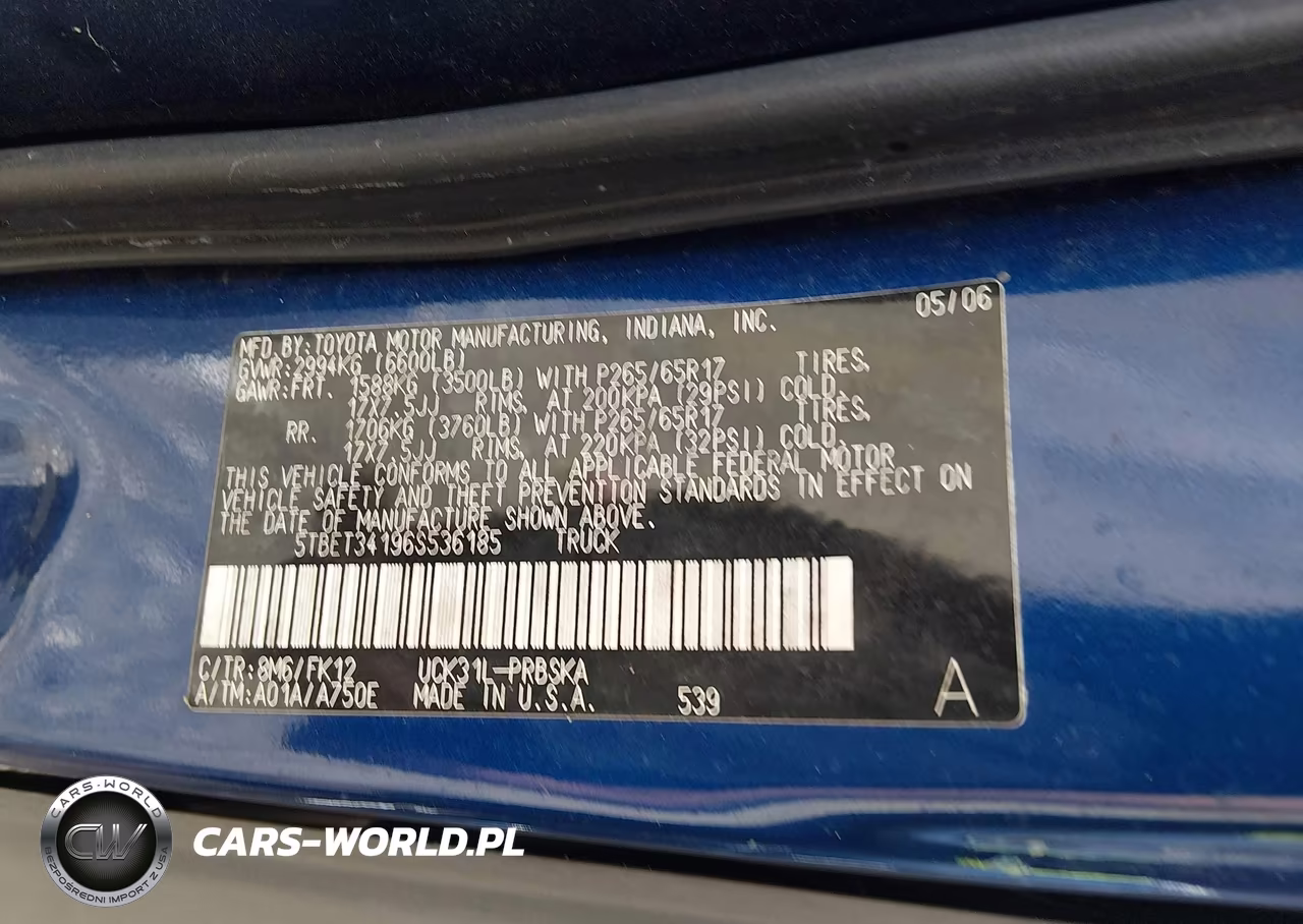 2006 Toyota Tundra Sr5 V8 VIN:5TBET34196S536185 - 9