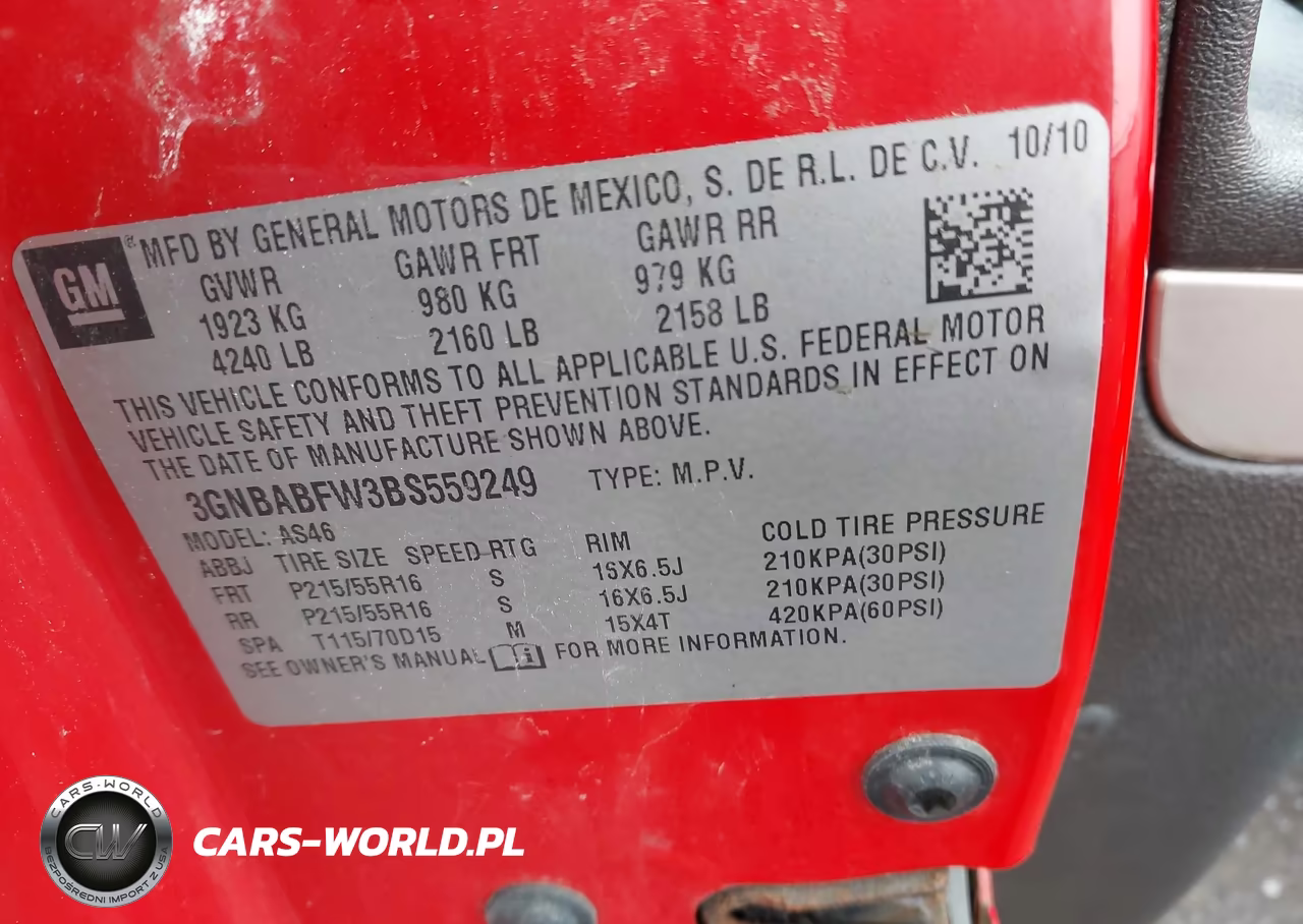 2011 Chevrolet Hhr Lt VIN:3GNBABFW3BS559249 - 9