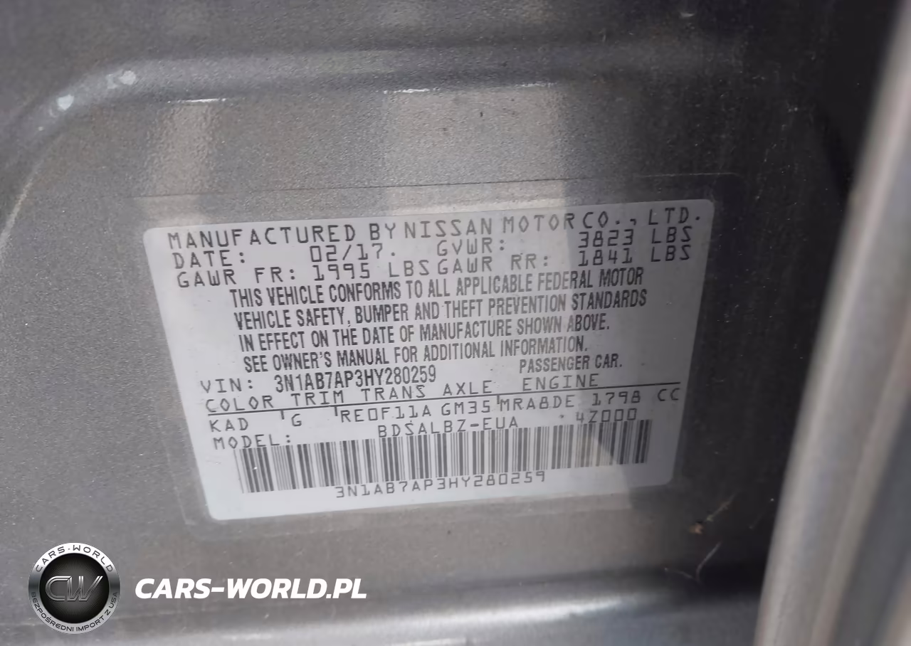 2017 Nissan Sentra S VIN:3N1AB7AP3HY280259 - 9