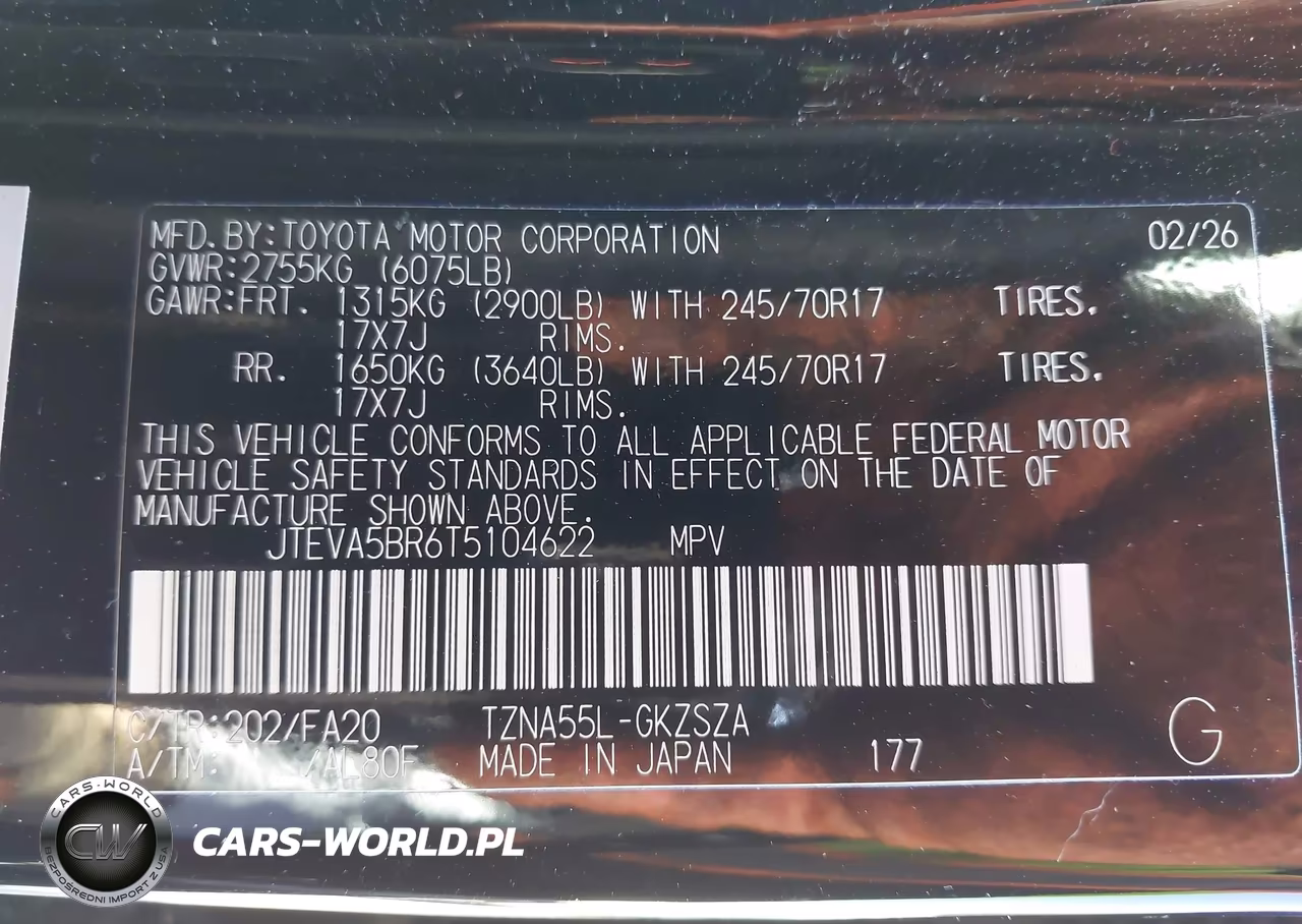 2026 Toyota 4Runner Sr5 VIN:JTEVA5BR6T5104622 - 9