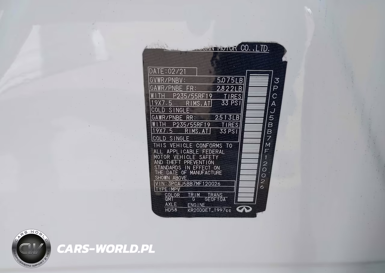 2021 Infiniti Qx50 Luxe Awd VIN:3PCAJ5BB7MF120026 - 9