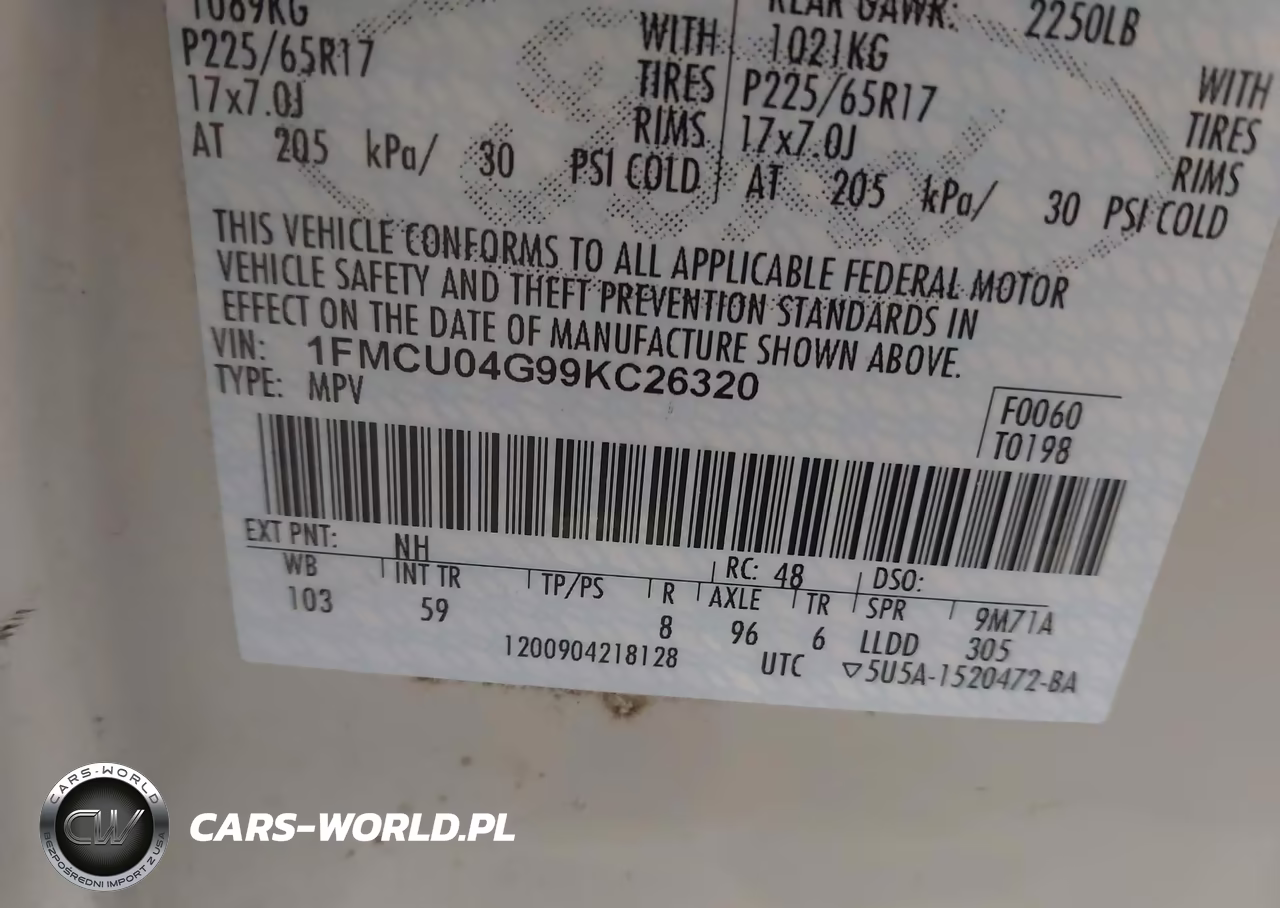 2009 Ford Escape Limited VIN:1FMCU04G99KC26320 - 9