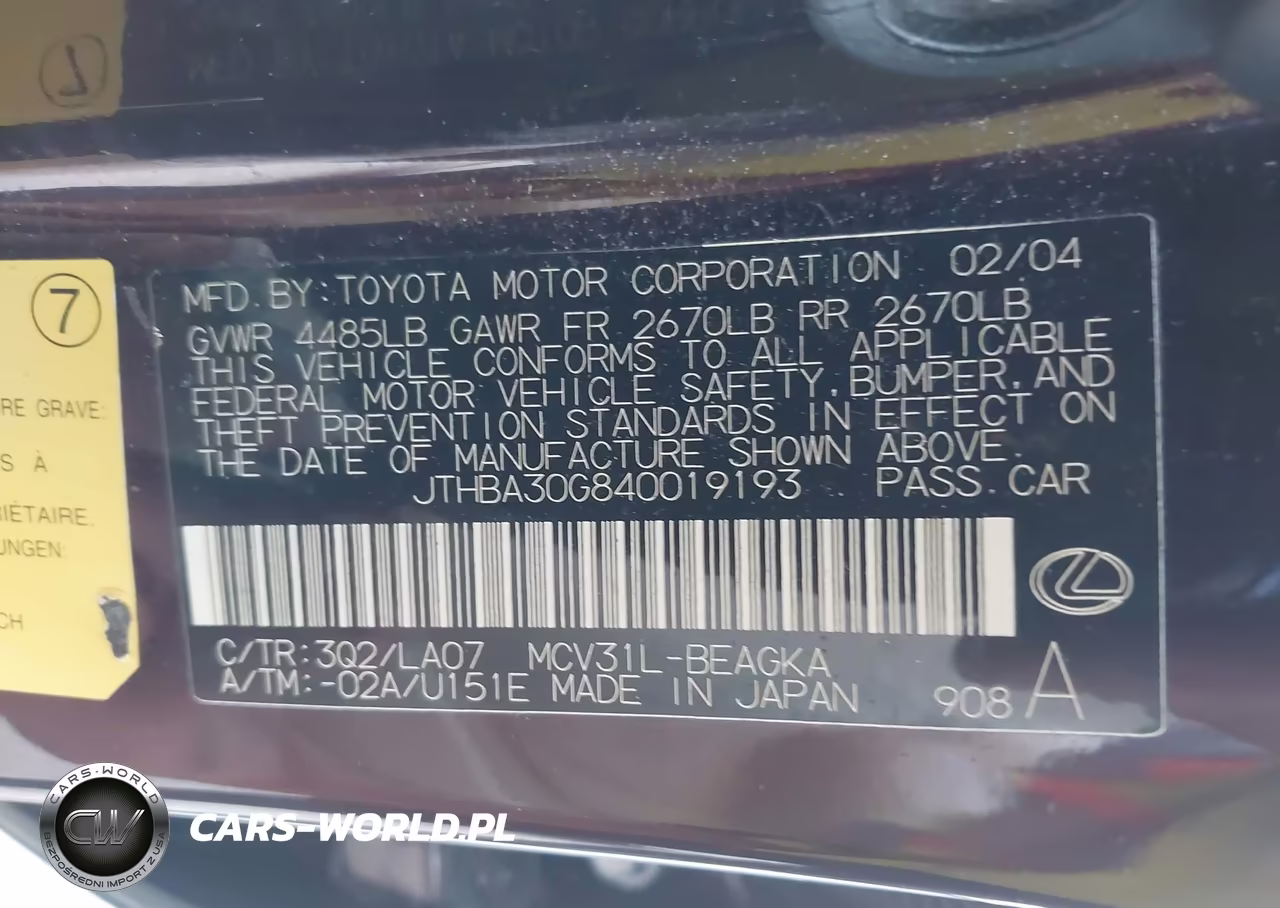 2004 Lexus Es 330 VIN:JTHBA30G840019193 - 9