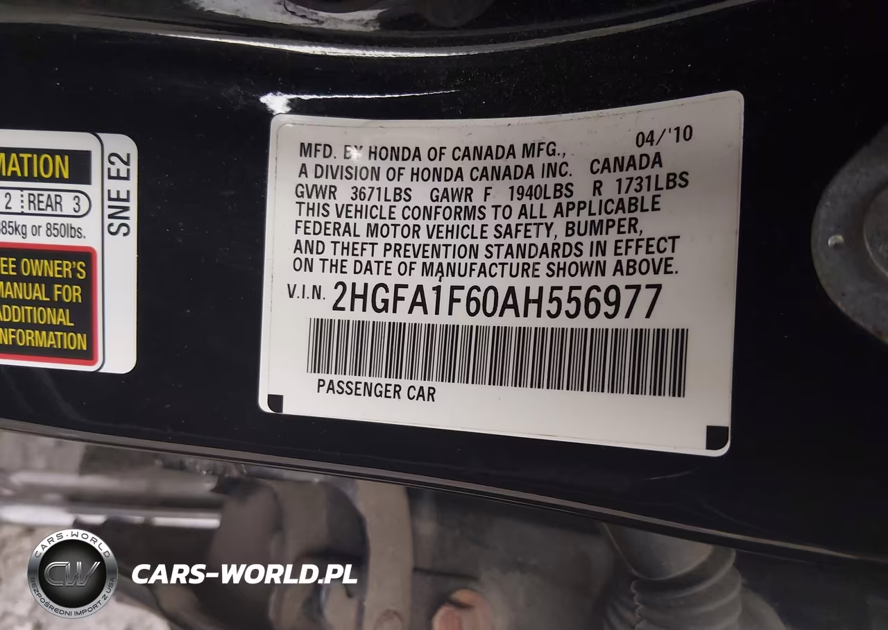 2010 Honda Civic Lx-S VIN:2HGFA1F60AH556977 - 9