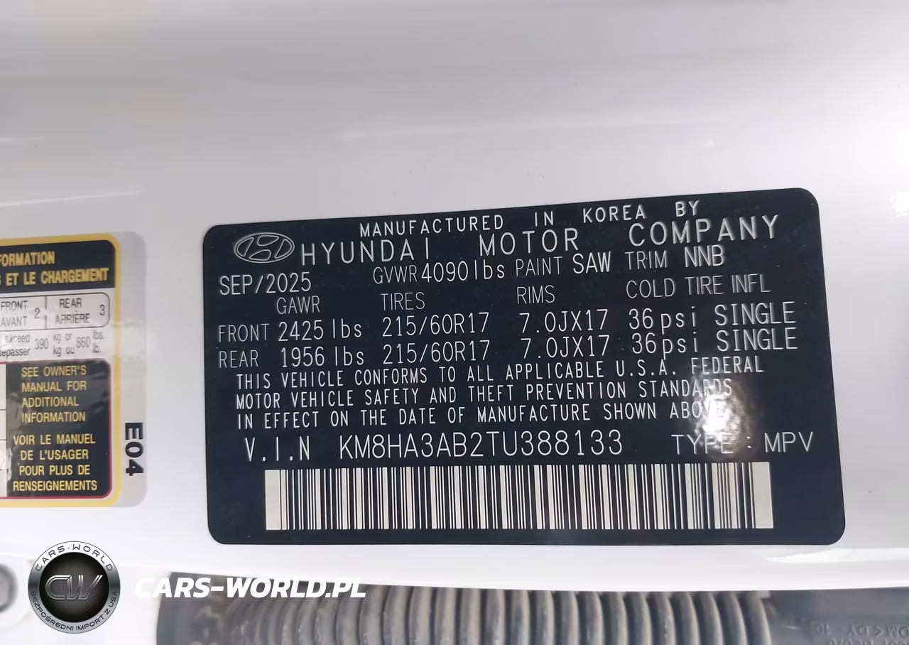 2026 Hyundai Kona Se VIN:KM8HA3AB2TU388133 - 9