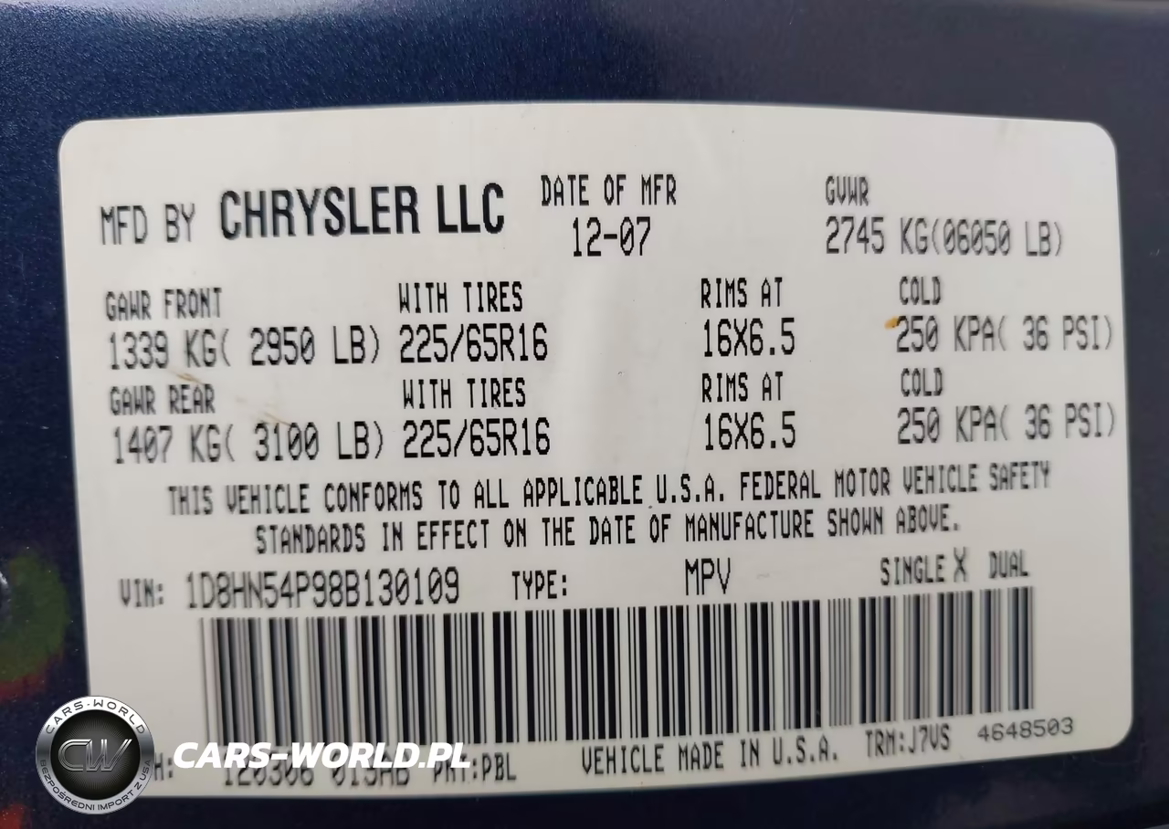 2008 Dodge Grand Caravan Sxt VIN:1D8HN54P98B130109 - 9