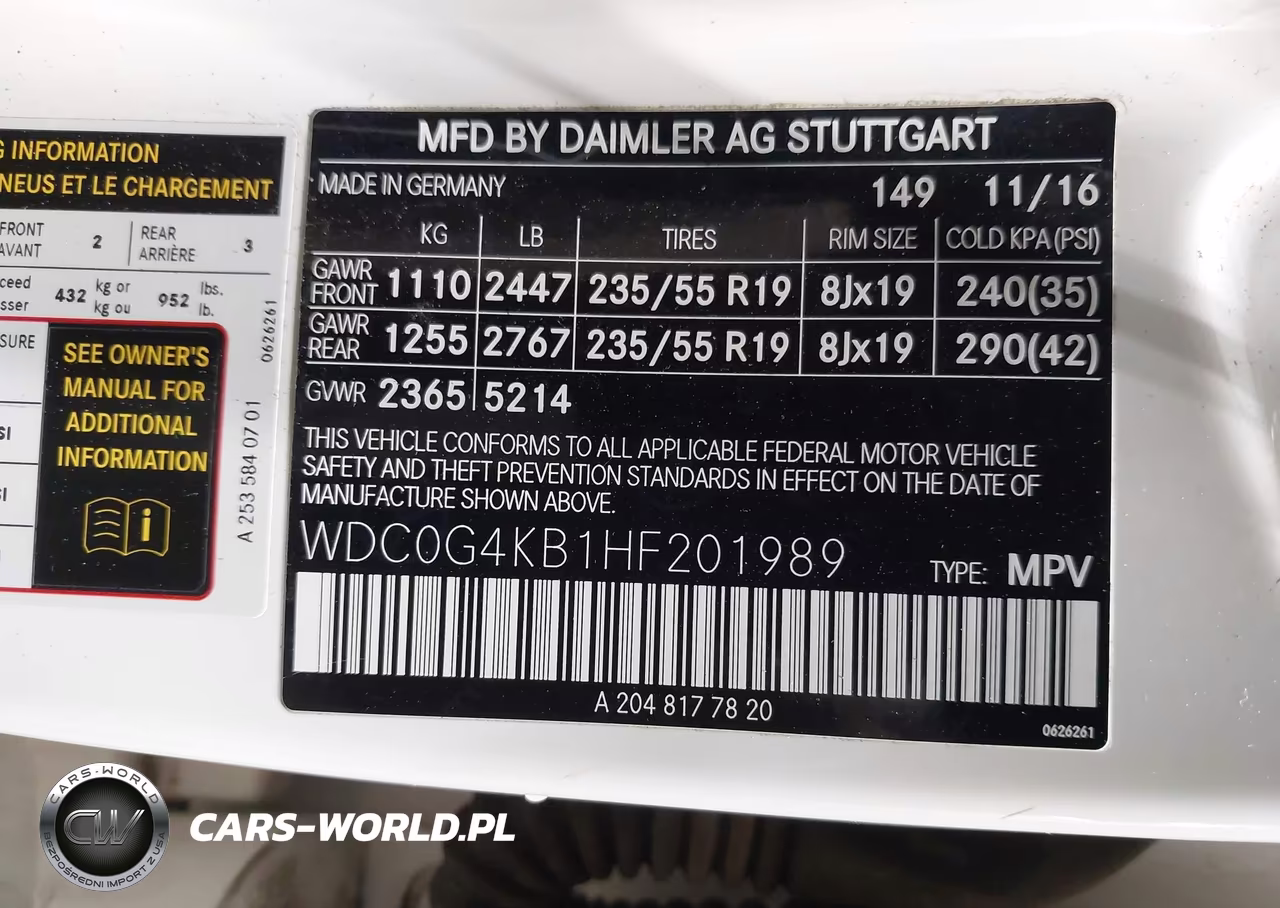 2017 Mercedes-Benz Glc 300 4Matic VIN:WDC0G4KB1HF201989 - 9
