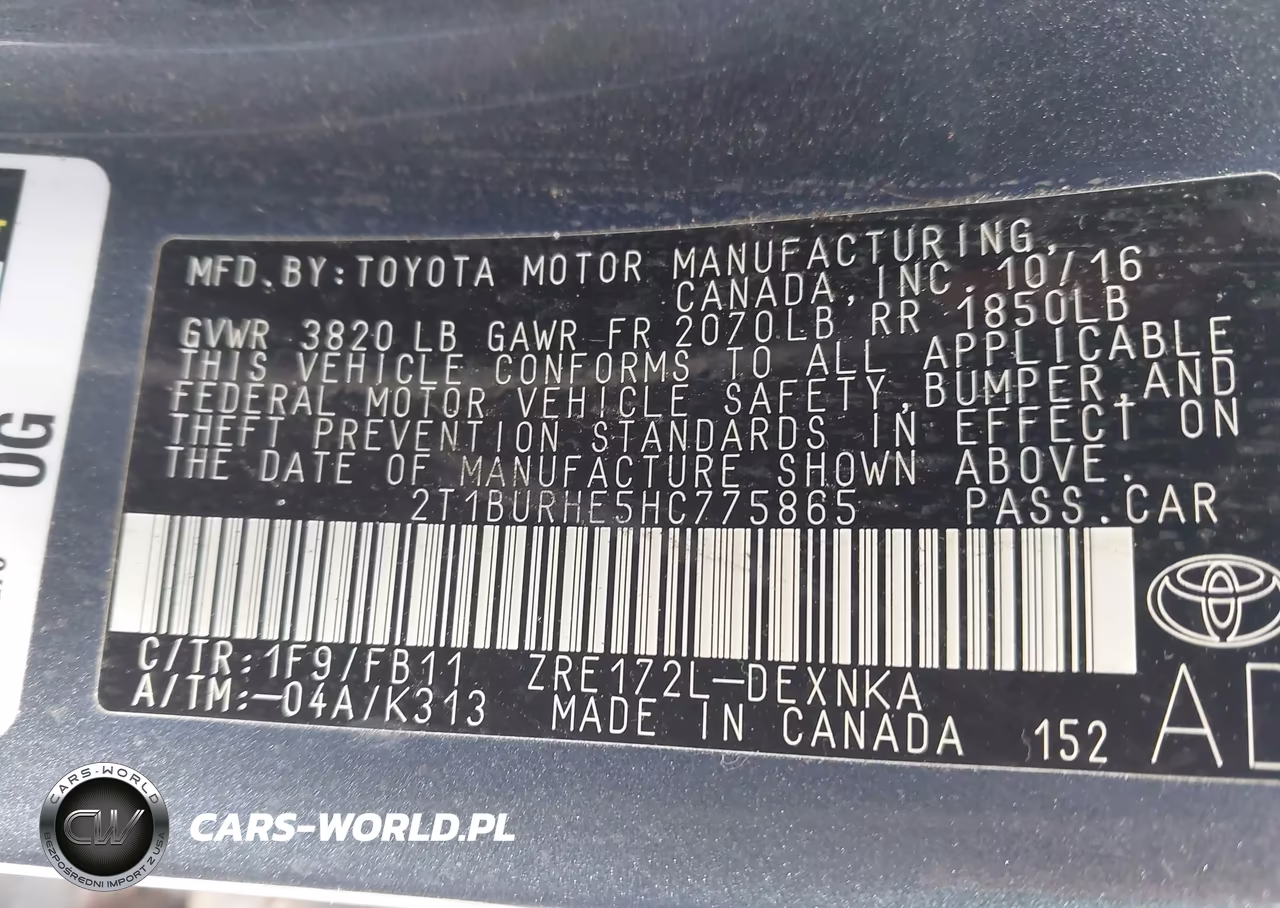 2017 Toyota Corolla Le VIN:2T1BURHE5HC775865 - 9