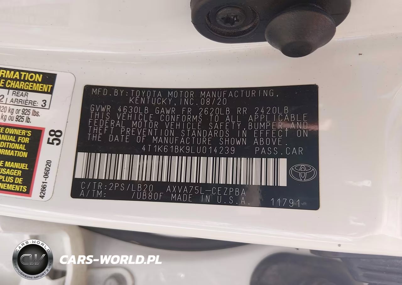 2020 Toyota Camry Xse Awd VIN:4T1K61BK9LU014239 - 9