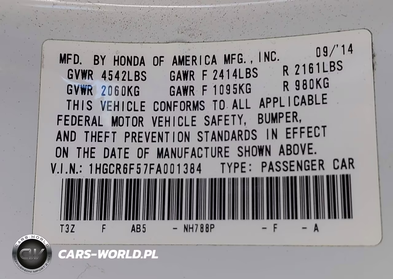 2015 Honda Accord Hybrid Ex-L VIN:1HGCR6F57FA001384 - 9