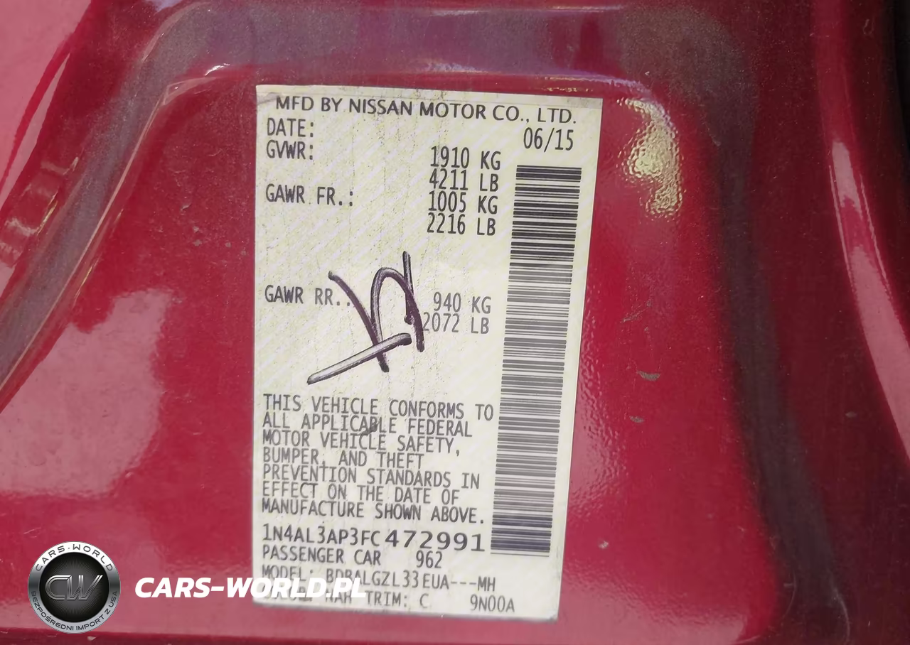 2015 Nissan Altima 2.5 S VIN:1N4AL3AP3FC472991 - 9
