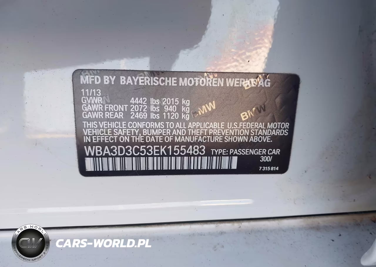 2014 BMW 328D VIN:WBA3D3C53EK155483 - 9