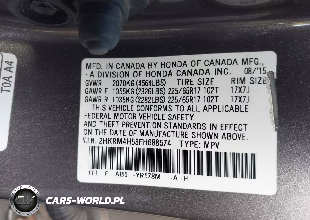 2015 Honda Cr-V Ex VIN:2HKRM4H53FH688574 - 9