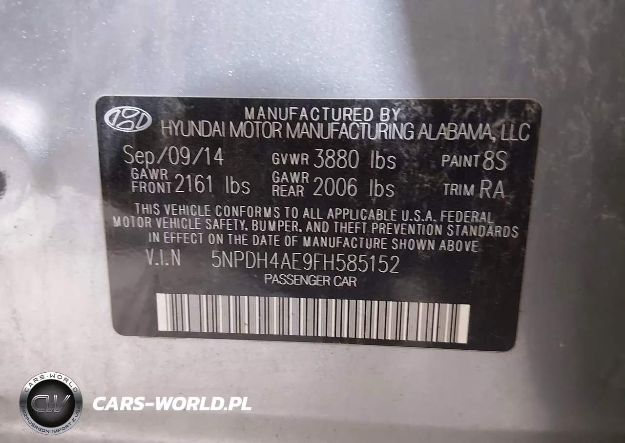 2015 Hyundai Elantra Se VIN:5NPDH4AE9FH585152 - 9