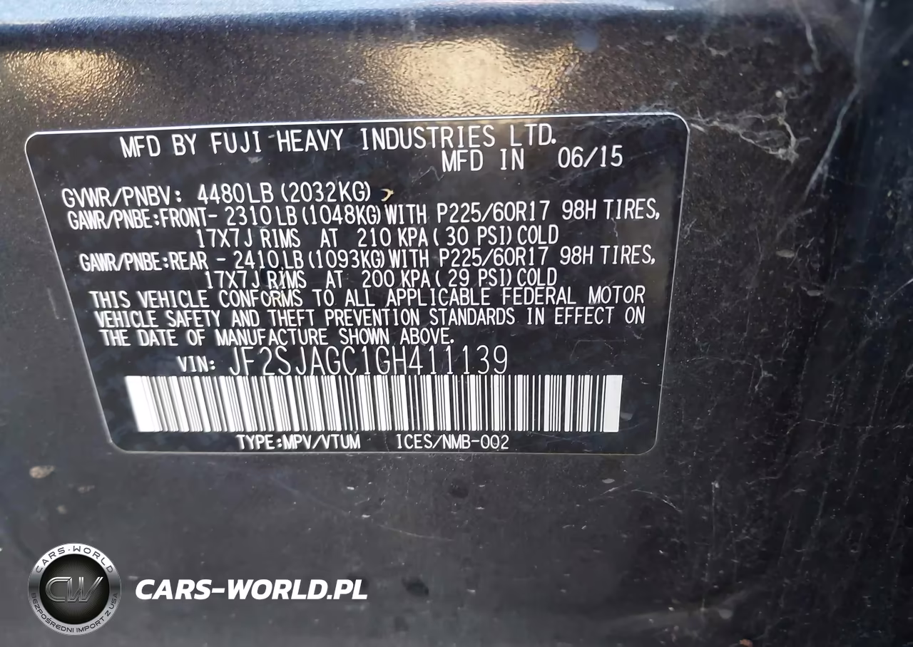 2016 Subaru Forester 2.5I Premium VIN:JF2SJAGC1GH411139 - 9