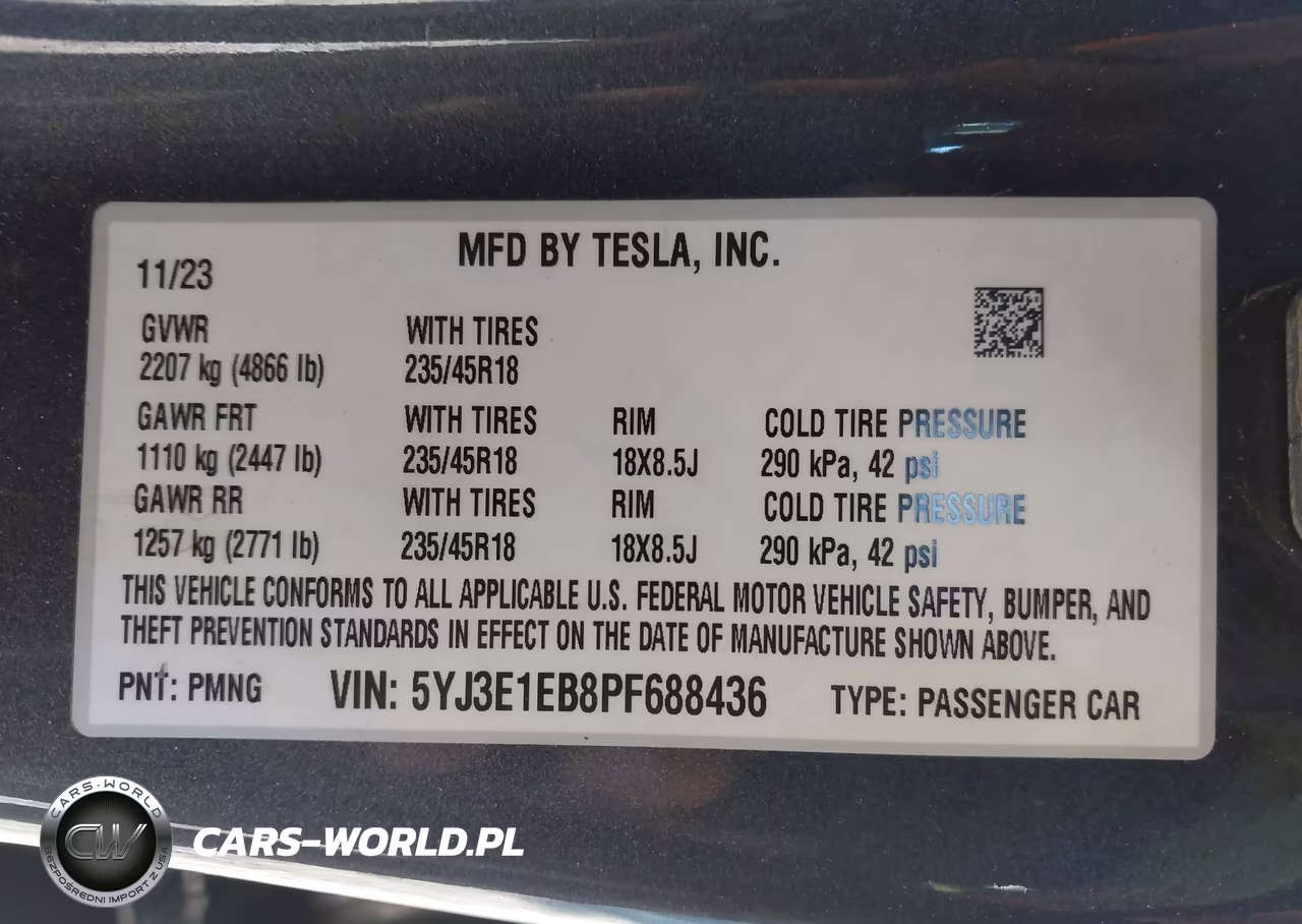 2023 Tesla Model 3 Long Range Dual Motor All-Wheel Drive VIN:5YJ3E1EB8PF688436 - 9