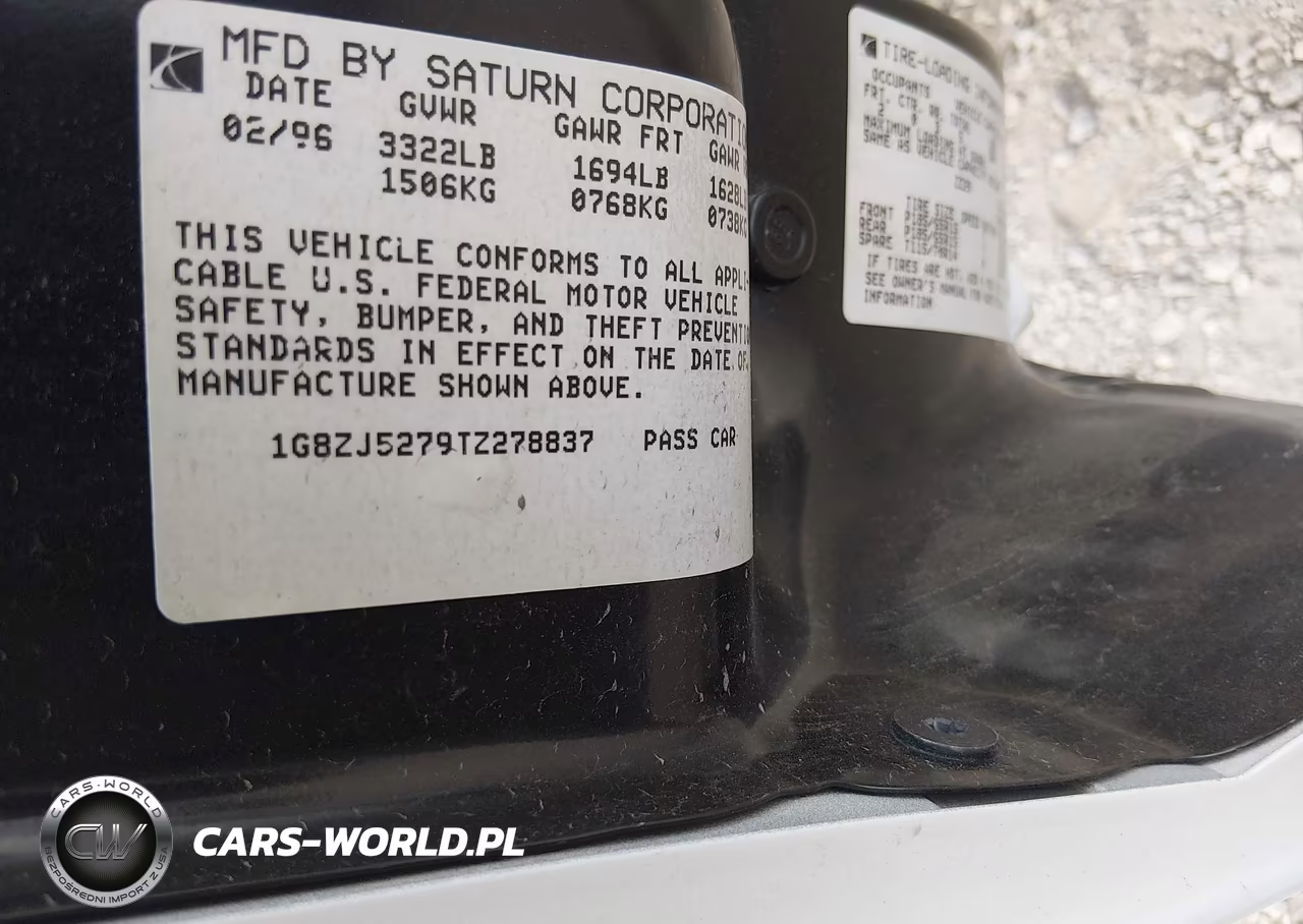 1996 Saturn Sl2 VIN:1G8ZJ5279TZ278837 - 9