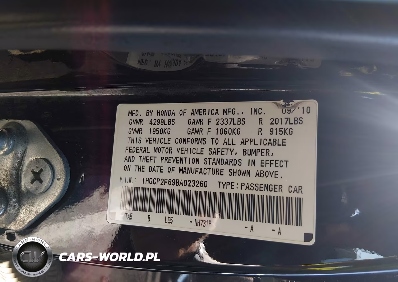 2011 Honda Accord 2.4 Se VIN:1HGCP2F69BA023260 - 9