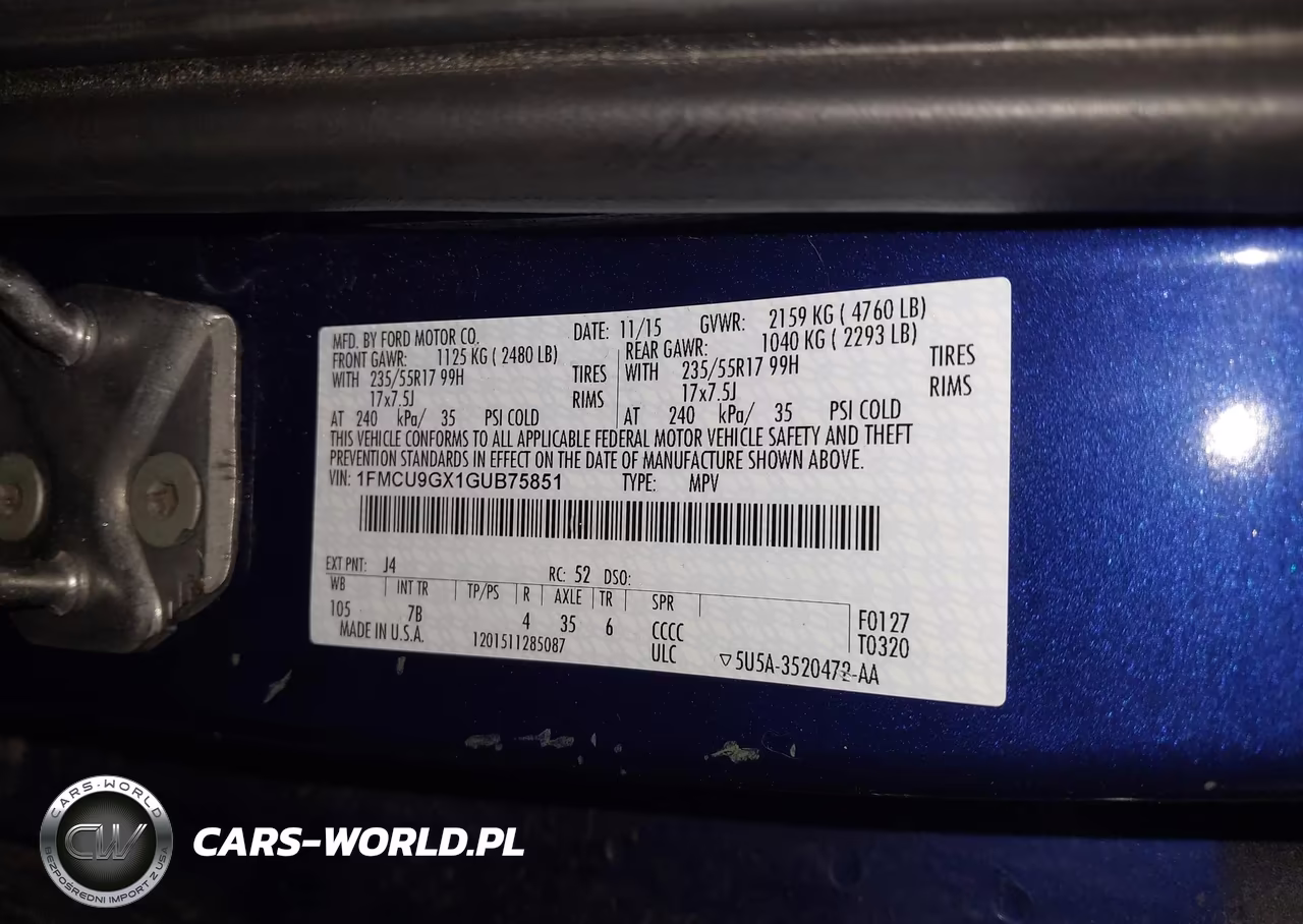 2016 Ford Escape Se VIN:1FMCU9GX1GUB75851 - 9