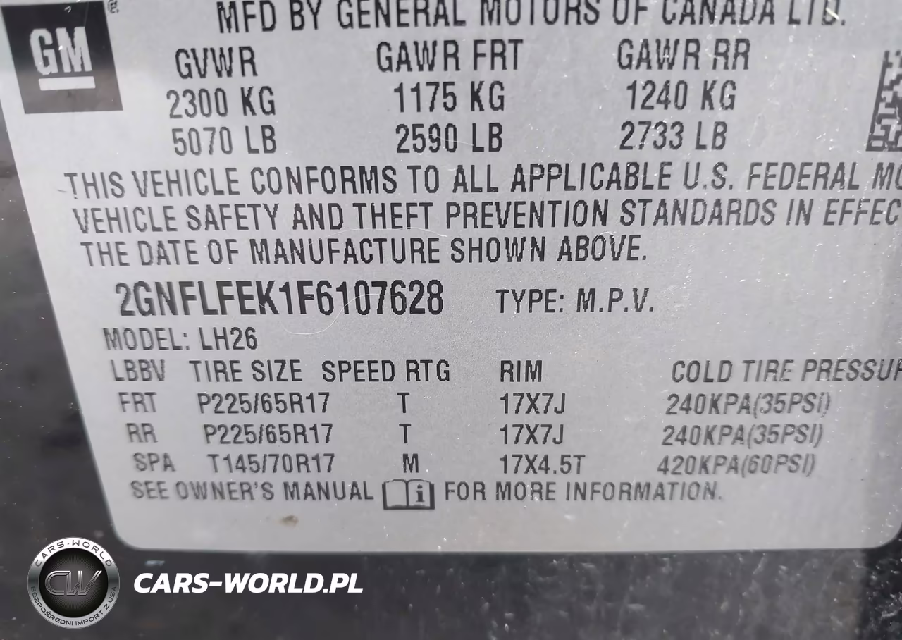 2015 Chevrolet Equinox 1Lt VIN:2GNFLFEK1F6107628 - 9