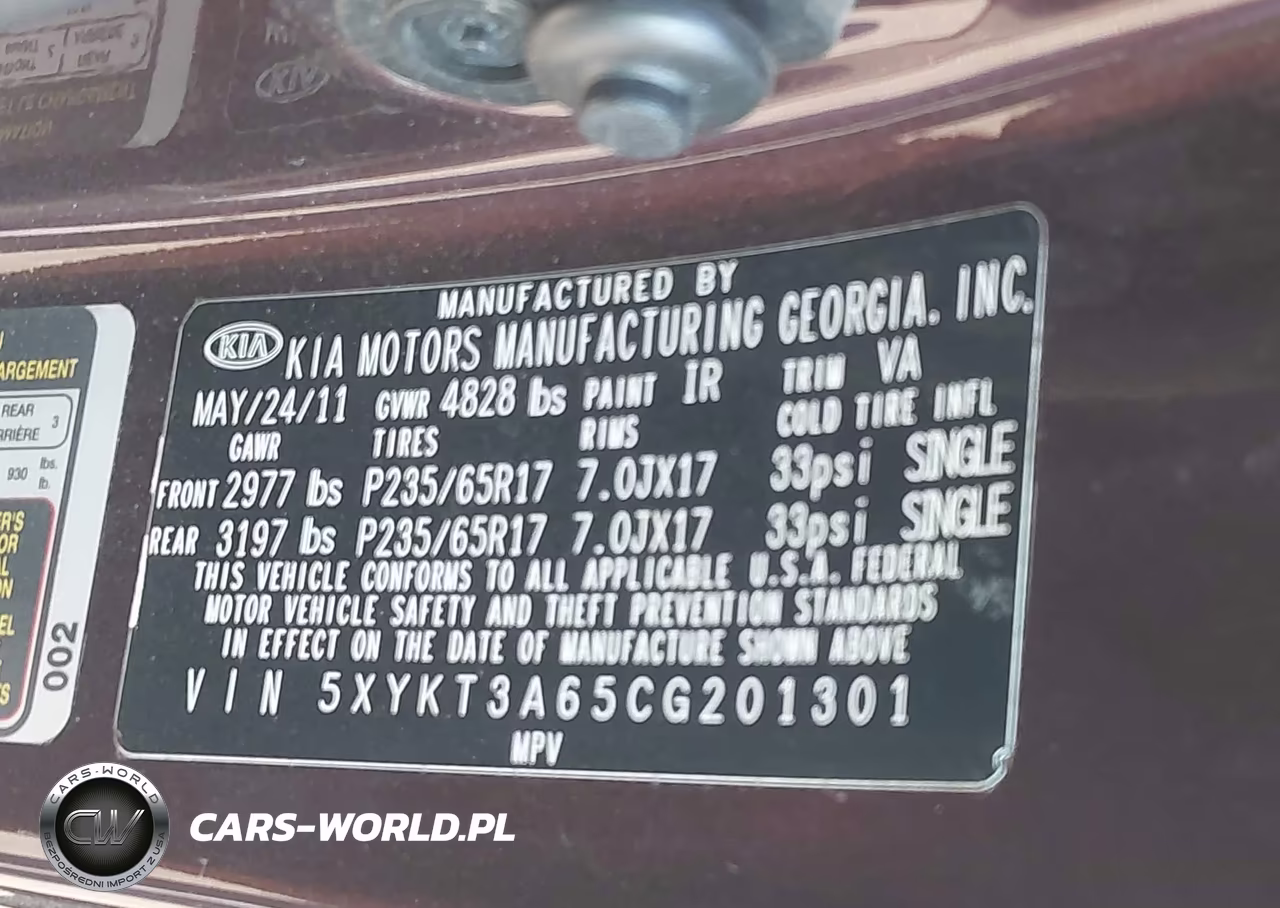 2012 Kia Sorento Lx VIN:5XYKT3A65CG201301 - 9