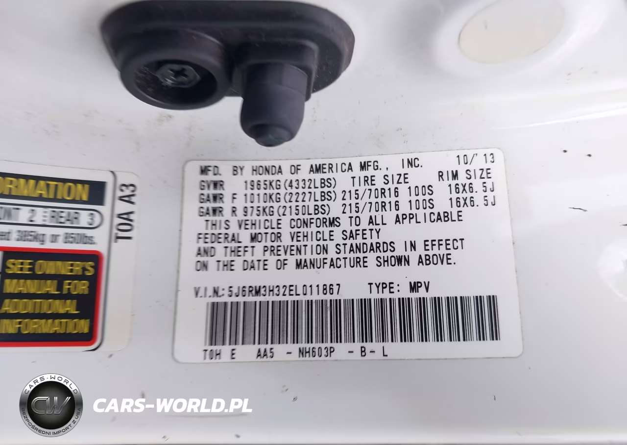2014 Honda Cr-V Lx VIN:5J6RM3H32EL011867 - 9