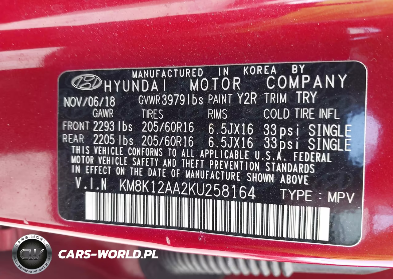 2019 Hyundai Kona Se VIN:KM8K12AA2KU258164 - 9